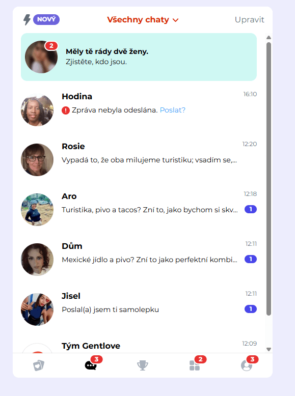 Zprávy dorazily během několika vteřin po registraci. To je ale úspěch!